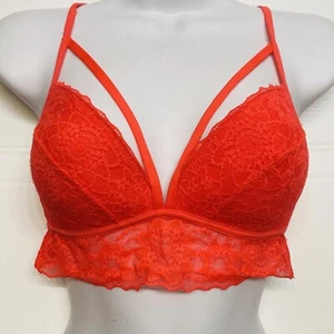 Victoria's Secret Pink Lace Bralette Bra Lightly Lined Wireless Strappy Sz Small - Bild 1 von 9
