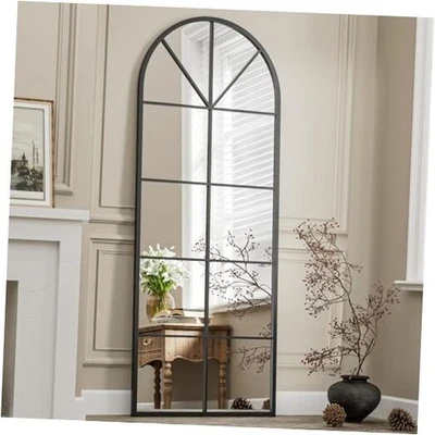 Espelho de comprimento total, 65"x22" painel de janela arqueado espelhos 65"L x 22"W preto-wdm - Imagem 1 de 4