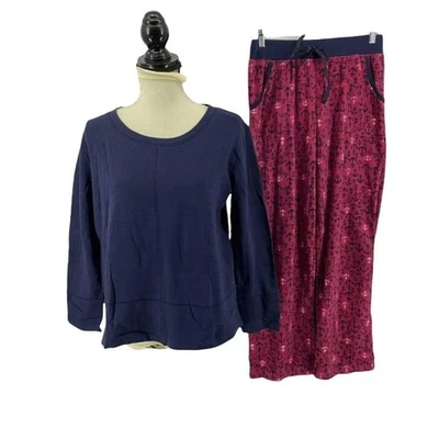 Conjunto de pijama polar con estampado de ancla azul marino mediano Nautica para mujer Foto 1 de 4