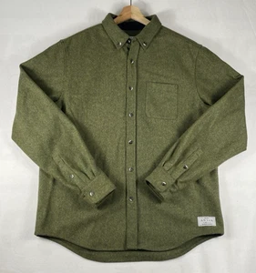 Anian Thick Wool Button Down Longsleeve Shirt Olive Made In Canada Sz XXL - Bild 1 von 9