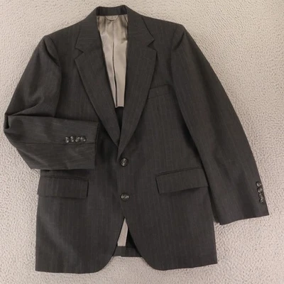 Chaqueta de Colección Hopsack Para Hombres S 37S Gris Rayas Poliéster Hopsack Blazer 1/4 Forrado Foto 1 de 4