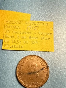 Mexican Revolution 1915 20 Centavos Rare - Picture 1 of 9