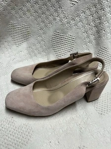 Vionic Women's Plaza Nareen Suede Slingback Heel Shoes Size 11 Dusty Rose Pink - Picture 1 of 15