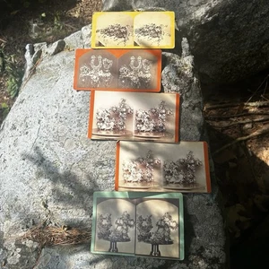 5 Stereoviews of Memorial Flower/funerary Decorations - Picture 1 of 10