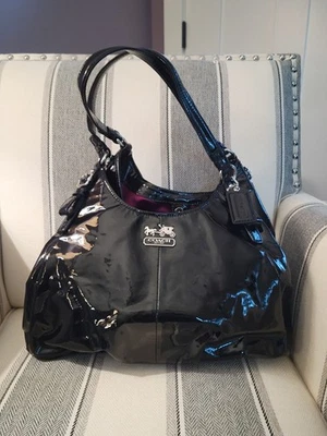Coach Madison “Maggie” hobo in Black patent leather, style 18760 - Image 1 of 4