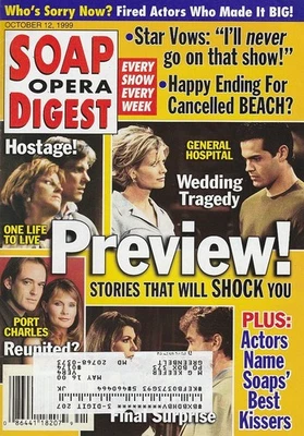 Soap Opera Digest Oct 12 1999 JASON BIGGS-AMANDA BEARSE-MAITLAND WARD-LINDA DANO - Image 1 of 4