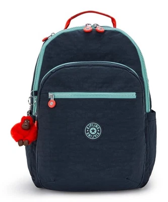kipling Back To School Seoul Backpack L Rucksack Rucksack Cosmo Blue C Neu - Bild 1 von 4