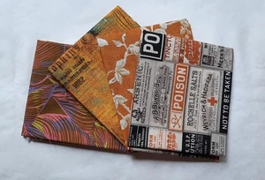 4 Fat Quarters, Orange - Var. Designers FQ 18 x 22 Cotton Quilting Fabric Ver 4 - Picture 1 of 4