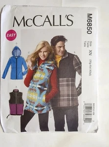 Mccalls #M6850 OOP Men's Or Women"s Vest or Jacket Pattern Size XL-XXXL - Picture 1 of 5