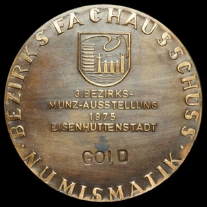 EISENHÜTTENSTADT: Große Medaille 1975. MÜNZAUSSTELLUNG BEZIRK FRANKFURT (ODER). - Bild 1 von 2