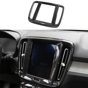 Pour Volvo XC40 2019-2022 fibre de carbone tableau de bord voiture cadre de navigation garniture - Photo 1/6