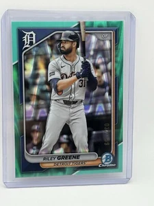 Refractor de lava aguamarina Bowman Chrome Riley Greene 2024/199 Tigers - Imagen 1 de 2