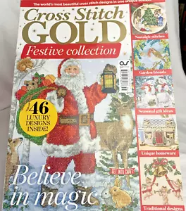 Revista Colección Festiva Dorada Punto de Cruz 🎅¡Nuevos 46 Diseños! - Imagen 1 de 4