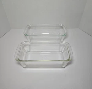 PYREX 213 CLEAR GLASS LOAF PAN BREAD BAKING DISH 1.5 QT LOT OF 2 - Picture 1 of 5