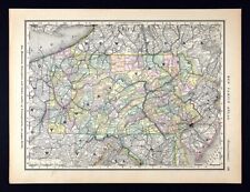 1882 Watson Map Pennsylvania Philadelphia Pittsburgh Harrisburg Erie Allentown