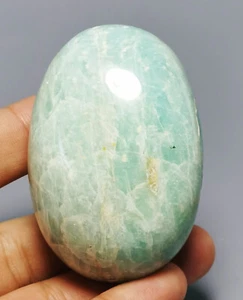 AMAZONITE w/ SMOKY QUARTZ Crystal Polished Sphere Palm Reiki Stone Healing - Picture 1 of 10