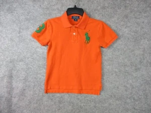 Polo Ralph Lauren Polo Shirt Boys Small 8 Orange Big Pony #3 Cotton Preppy Kids - Picture 1 of 19