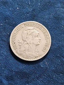PORTUGAL 1 ESCUDO 1951 OLD COIN (KM.#578) - Picture 1 of 2