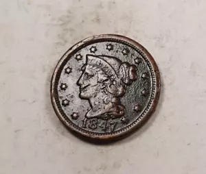 1847 Flechthaar großer Cent * XL752 - Bild 1 von 2