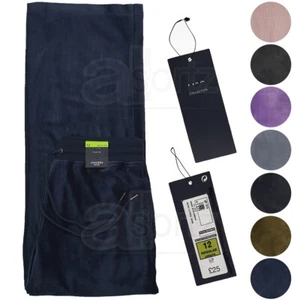 New Ladies Soft Velour Joggers Wide Leg Trousers Smart Casual Uk Size M S L - Picture 1 of 19