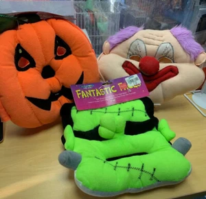 ! 3 Fantastic Faces Soft Masks A Clown, Jack O Lantern, & Monster Fun World Rare - Picture 1 of 10