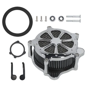 Black Air Filter Intake System for Harley Dyna 00-17 Softail 2000-2015 Aluminum - Foto 1 di 12