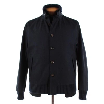 Kired Kiton NWT Ronde Wool Jacket w/ Removable Collar Size 50 (M US) In Blue - Image 1 of 4