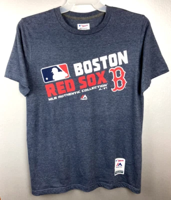 BOSTON RED SOX T-Shirt Majestic Triple Peak Jersey Authentic Men's M Ring Spun - Image 1 of 4
