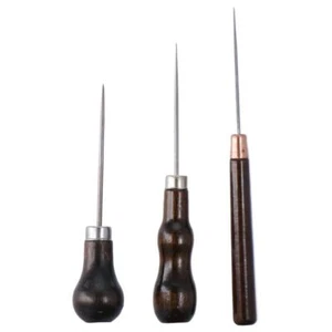 3Pcs Wooden Handle Scratch Awl ToolLeather Punch Hole CraftSewing Awl Leather... - Picture 1 of 7