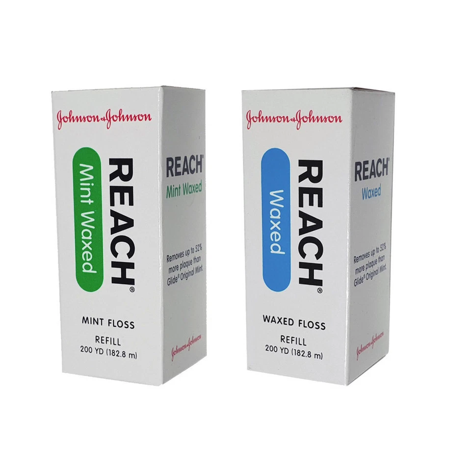 JOHNSON AND JOHNSON Johnson & Johnson Reach Dental Waxed Floss Refill 200 YD Unflavored or Mint