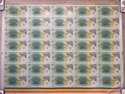 2000 Papua New Guinea P12 2 Kina polymer uncut sheet Silver Jubilee - Image 1 of 3