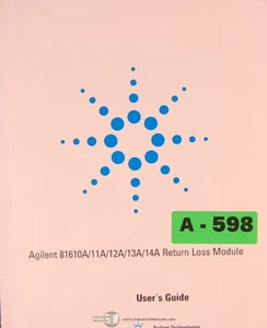 Agilent 82610A, 81611A 81612A 81613A 81614A modulo perdita restituzione manuale utente 2001 - Foto 1 di 4