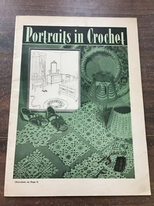 Vintage "Portraits in Crochet" Pattern Guide Book #1100 by Lily Mills Company - Foto 1 di 9