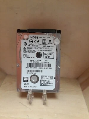 HGST 500GB 2.5" SATA Hard Drive HTS545050A7E362 Z5K500-500 0J38755 - Image 1 of 3