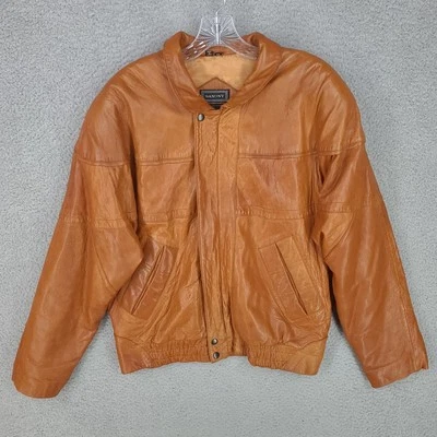 Saxony Jacket Mens 40 Lamb Leather Brown Zip Genuine Bomber Thermolite France - Image 1 of 4