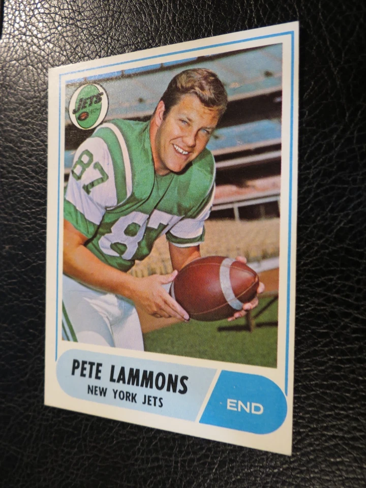 1968 TOPPS FOOTBALL SET #143 Pete Lammons, New York Jets, EX/EXMT - Image 1 of 3