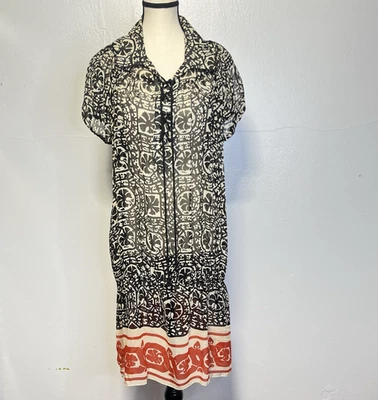 Anna Sui Dress Womens XL 100% Silk Tunic Sheer Artsy Airy Lightweight - Image 1 of 4