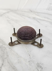 Antique Thread Spool Holder & Pincushion Two-Tiers Half Part Spinning Sewing... - Picture 1 of 6
