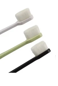 Pack Of 3 Nano Toothbrush | Ultra-fine Wave Soft Bristle White Black Green - Picture 1 of 3
