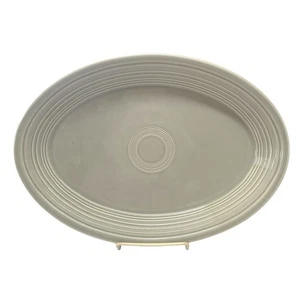 Fiesta Platter Pearl Gray 13.25" Oval Enchilada Plate Post 86 Homer Laughlin HLC - Picture 1 of 7