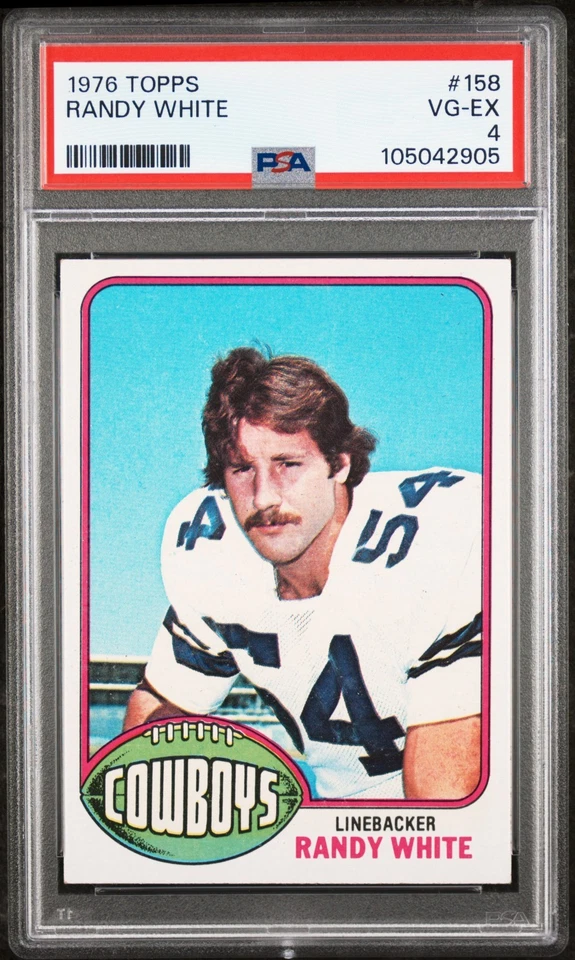 1976 TOPPS #158 RANDY WHITE PSA VG-EX 4 - Image 1 of 2
