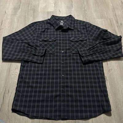 Volcom Flannel Shirt Button Down Black Men’s XXL Skater - Image 1 of 4