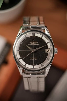 Universal Geneve Polerouter Date Ref 204610-4 Automatic Microrotor tropical dial - Immagine 1 di 4