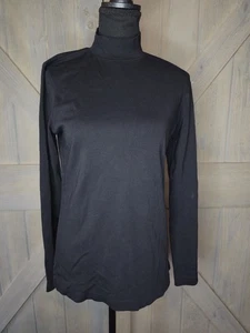 Camisa Peruvian Connection Mujer Pequeña Negra Algodón Pima Cuello Alto - Imagen 1 de 4