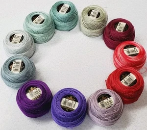 11 bolas DMC #8 hilo de ganchillo 95 yardas 11 colores diferentes B - Imagen 1 de 6