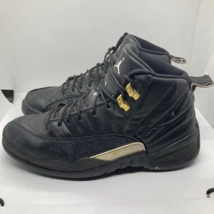 Air Jordan 12 Retro The Master Gold White Mens 9.5 Black Leather 130690 013 - Picture 1 of 9