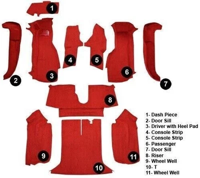 Tapete completo Chevrolet Corvette 1994-96 - Imagem 1 de 2