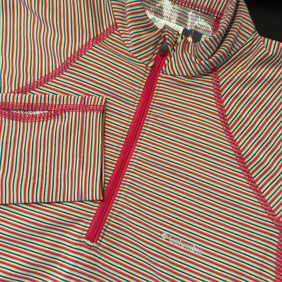 Columbia Sportswear Pullover Media Cremallera Manga Larga Rayas Top Omni Heat Mujer M Foto 1 de 4