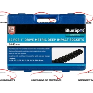 Juego de enchufes de impacto 24 mm - 41 mm 1" unidad enchufes métricos de largo alcance 12 piezas 01549 - Imagen 1 de 2