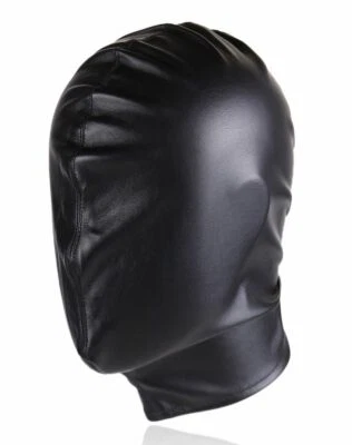 FULL FACE MASK LEATHER HOOD STYLE BDSM GAMES FETISH COUPLE Foto 1 de 2
